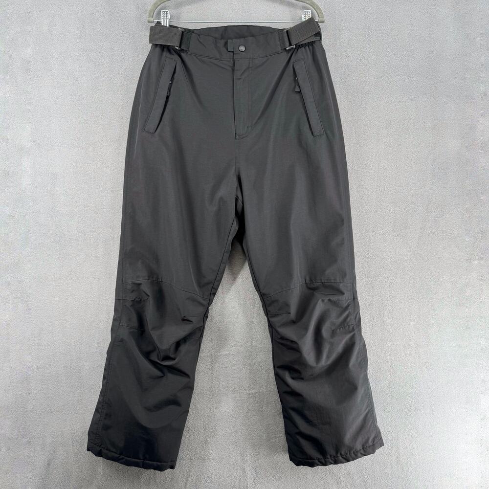 Lands End Insulated Snow Pants Womens 12 Black Lined Pockets Winter Waterproof